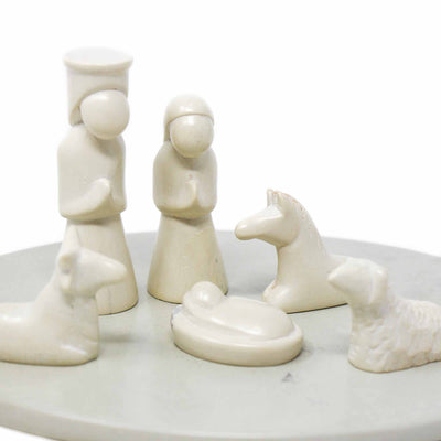 Nativity Soapstone Sculpture, 14-Piece Set (including Display Board)