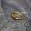 Garnet Gemstone 18K Gold-Plated Stackable Ring