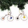 Recycled Wire Old-Fashioned Bicycle Ornament, Set of 2