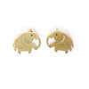 Elephant Brass Stud Earrings