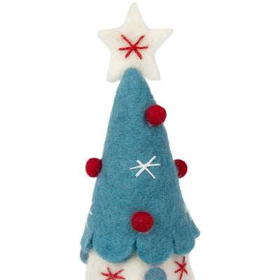 Handcrafted Felt Christmas Tree Topper or Tabletop Decor, Set of 3 Turquoise