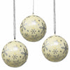 Handpainted Ornaments, Silver Snowflakes, Set of 3
