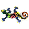 Eight Inch Striped Metal Gecko