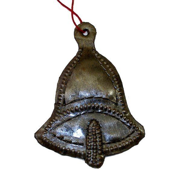 Holiday Bell Haitian Steel Drum Christmas Ornament, 3" x 2"