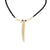 Bone Tooth Necklace on Leather Chain with Brass Closure - White Design