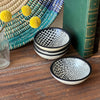 Soapstone Mudcloth Design Carved Dishes, Set of 4