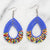 Maasai Bead Blue and Multicolor Teardrop Earrings