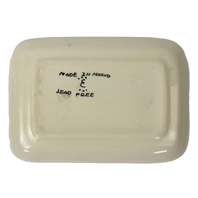 Encntada Mexican Handmade Pottery Small Serving Platter Blue Plumeado