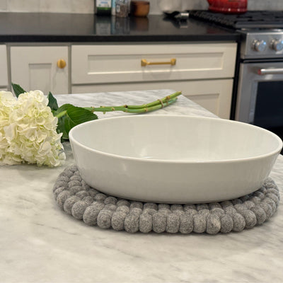 Felt Casserole Trivet, Heather grey