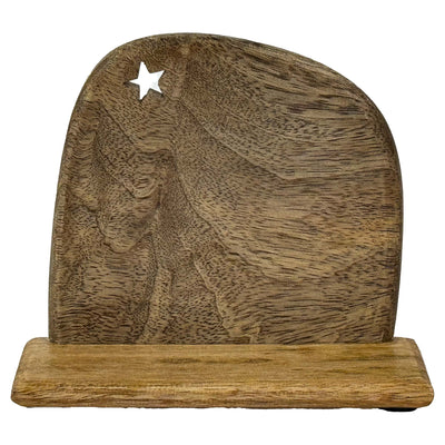 Handpainted Holy Family Mango Wood Nativity Set  (4 pieces)