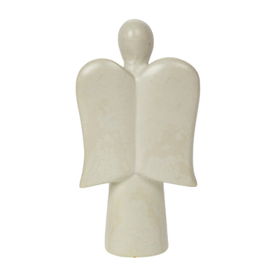 Soapstone Angel Holding Cat Sculpture