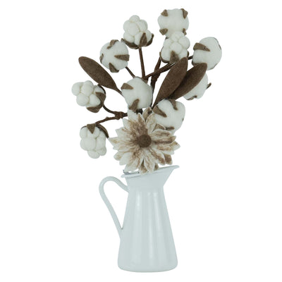 Scandi Felt Cotton Arrangement – Simple Wool Bouquet for Modern Living