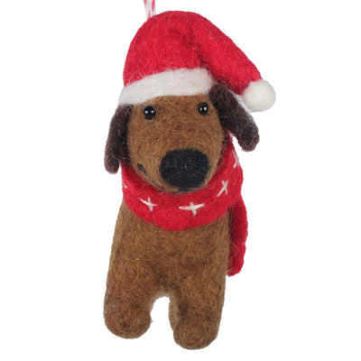 Daschund Felt Christmas Ornament