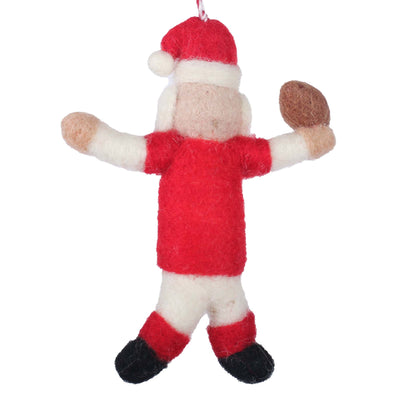 Coach Claus American Football Felt Christmas Ornament
