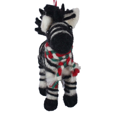 Christmas Zebra Felt Christmas Ornament