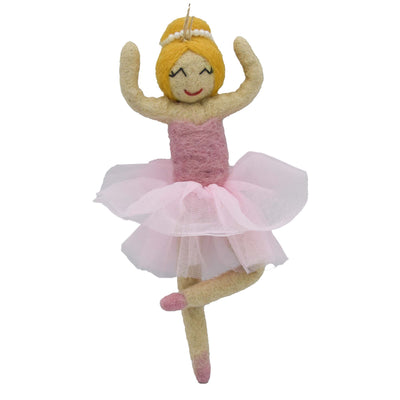 Ballerina Felt Christmas Ornament, Blonde