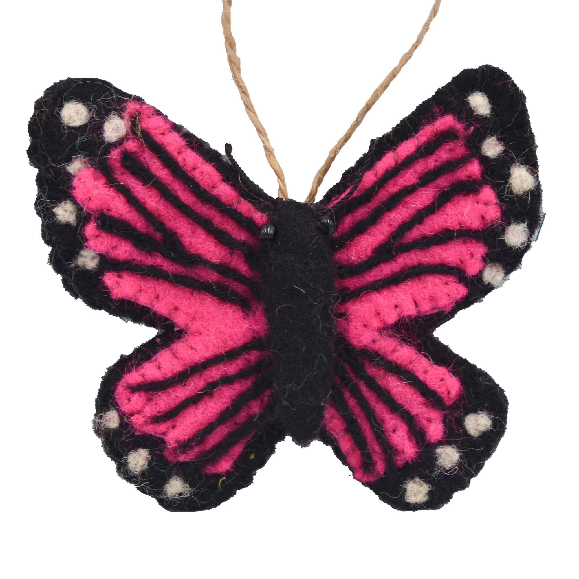 Butterfly Felt Christmas Ornament, Pink