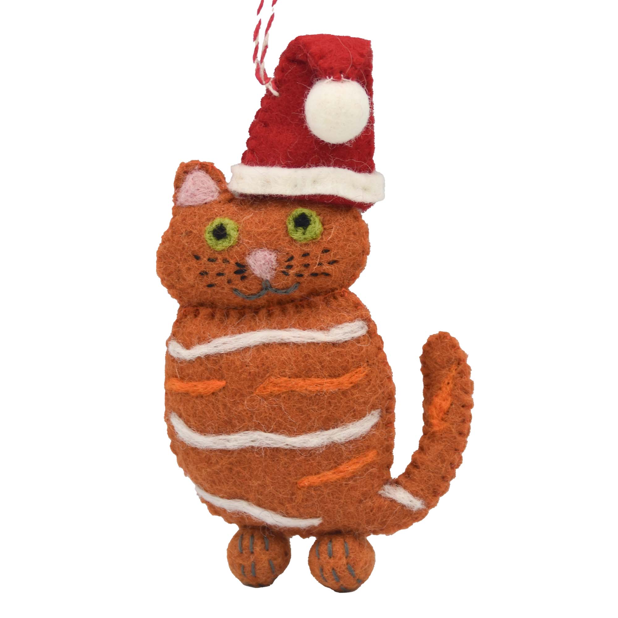New Ginger Cat Felt Christmas Ornament