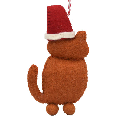 New Ginger Cat Felt Christmas Ornament