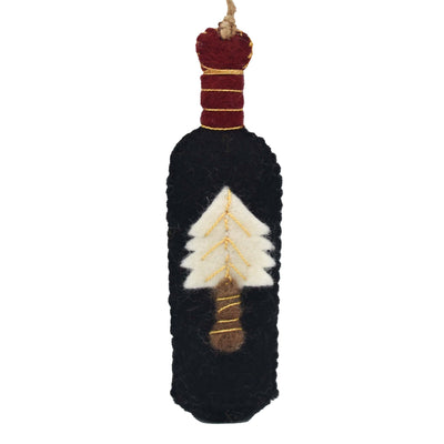 Wine Bottle Felt Christmas Ornament