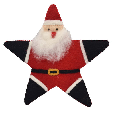 Santa Star Christmas Tree Topper Felt Ornament