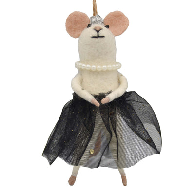 Red Carpet Queen Mouse Felt Christmas Ornament