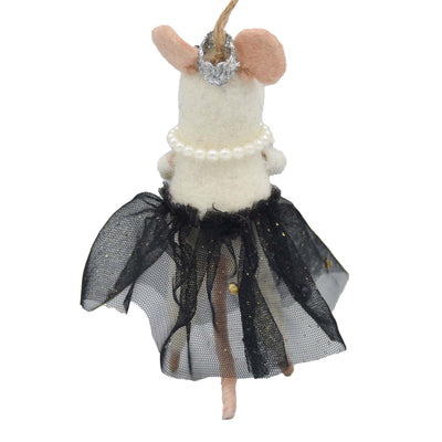 Red Carpet Queen Mouse Felt Christmas Ornament
