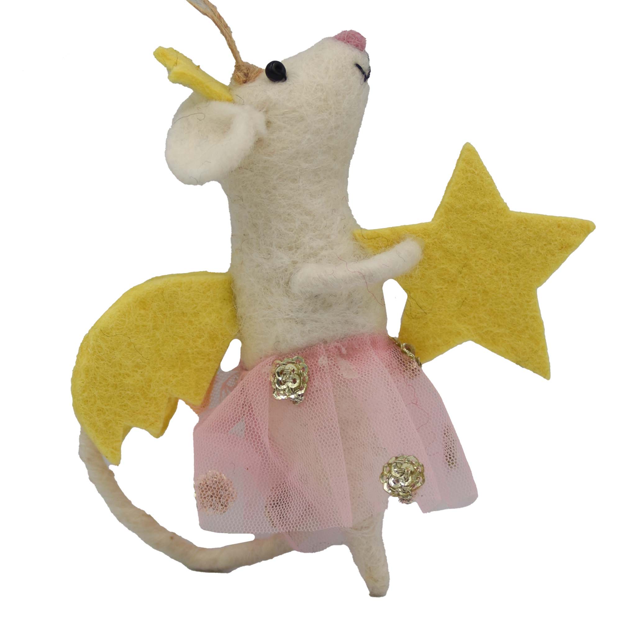 Star Fairy Mouse Felt Christmas Ornament