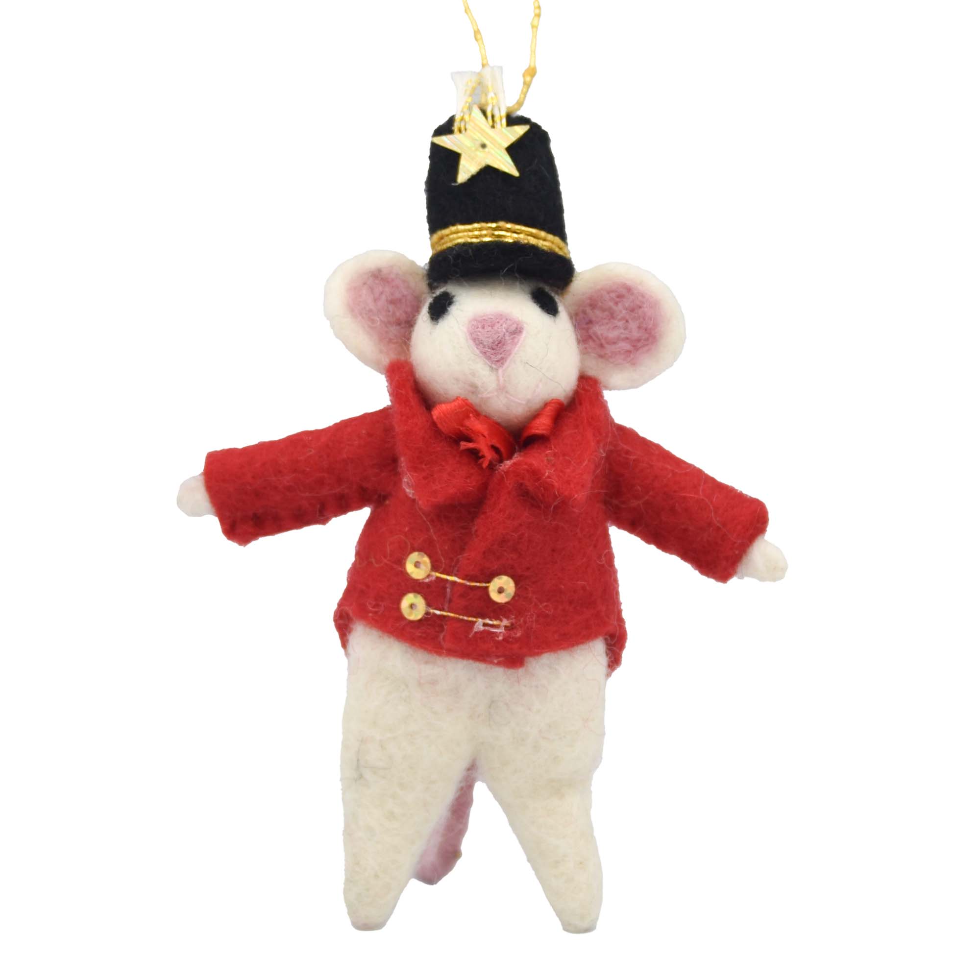 Showman Mouse Felt  Christmas Ornament