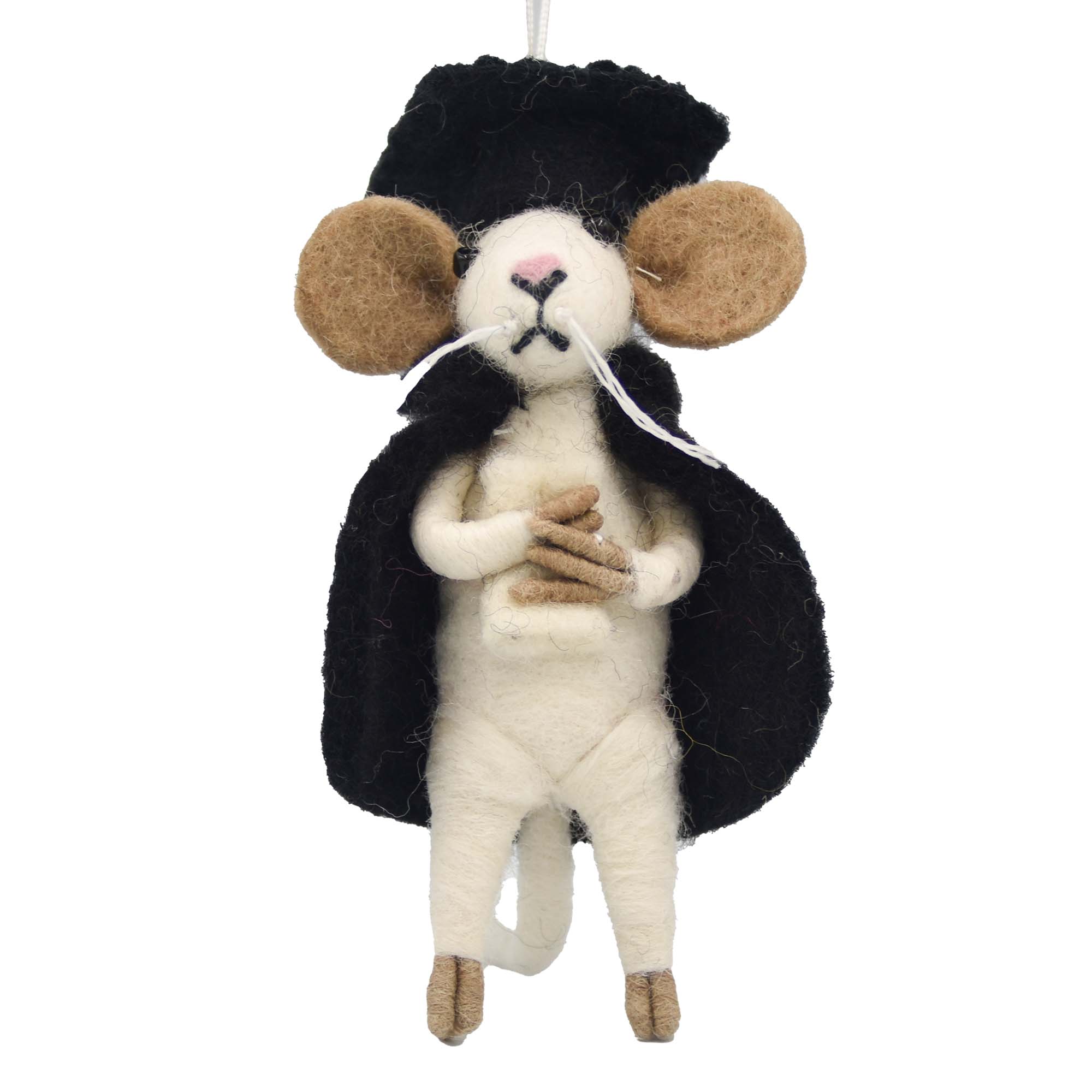 Graduate Mouse Felt Christmas Ornament