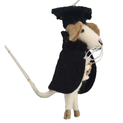 Graduate Mouse Felt Christmas Ornament