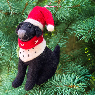Black Lab Felt Christmas Ornament