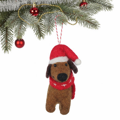 Daschund Felt Christmas Ornament