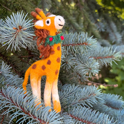 Giraffe Felt Christmas Ornament