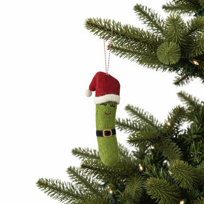 Mr. Claus Pickle Felt Christmas Ornament
