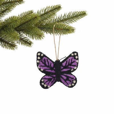 Butterfly Felt Christmas Ornament, Purple