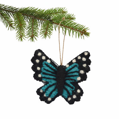 Butterfly Felt Ornament, Turquoise