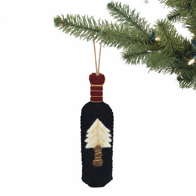 Wine Bottle Felt Christmas Ornament