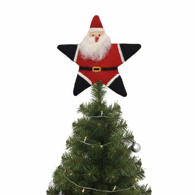Santa Star Christmas Tree Topper Felt Ornament