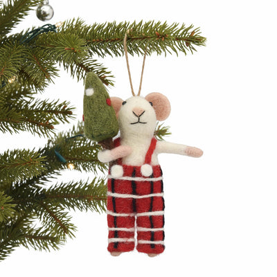 Tommy Tartan Mouse Felt Christmas Ornament