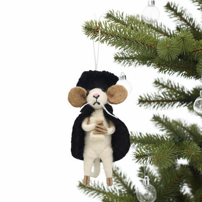 Graduate Mouse Felt Christmas Ornament