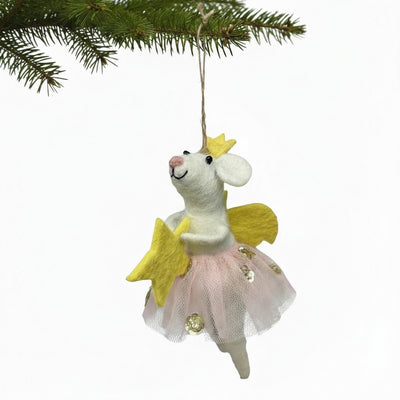 Star Fairy Mouse Felt Christmas Ornament