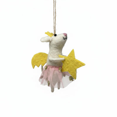 Star Fairy Mouse Felt Christmas Ornament