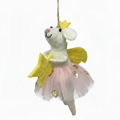 Star Fairy Mouse Felt Christmas Ornament