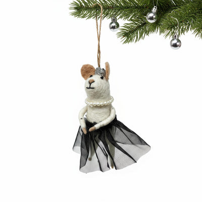 Red Carpet Queen Mouse Felt Christmas Ornament