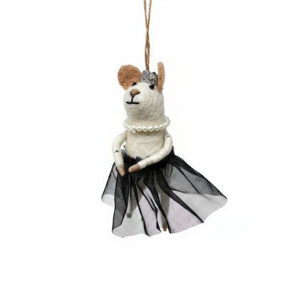 Red Carpet Queen Mouse Felt Christmas Ornament