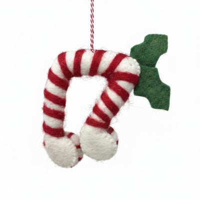 Candy Cane 8th Notes Felt Christmas Ornament