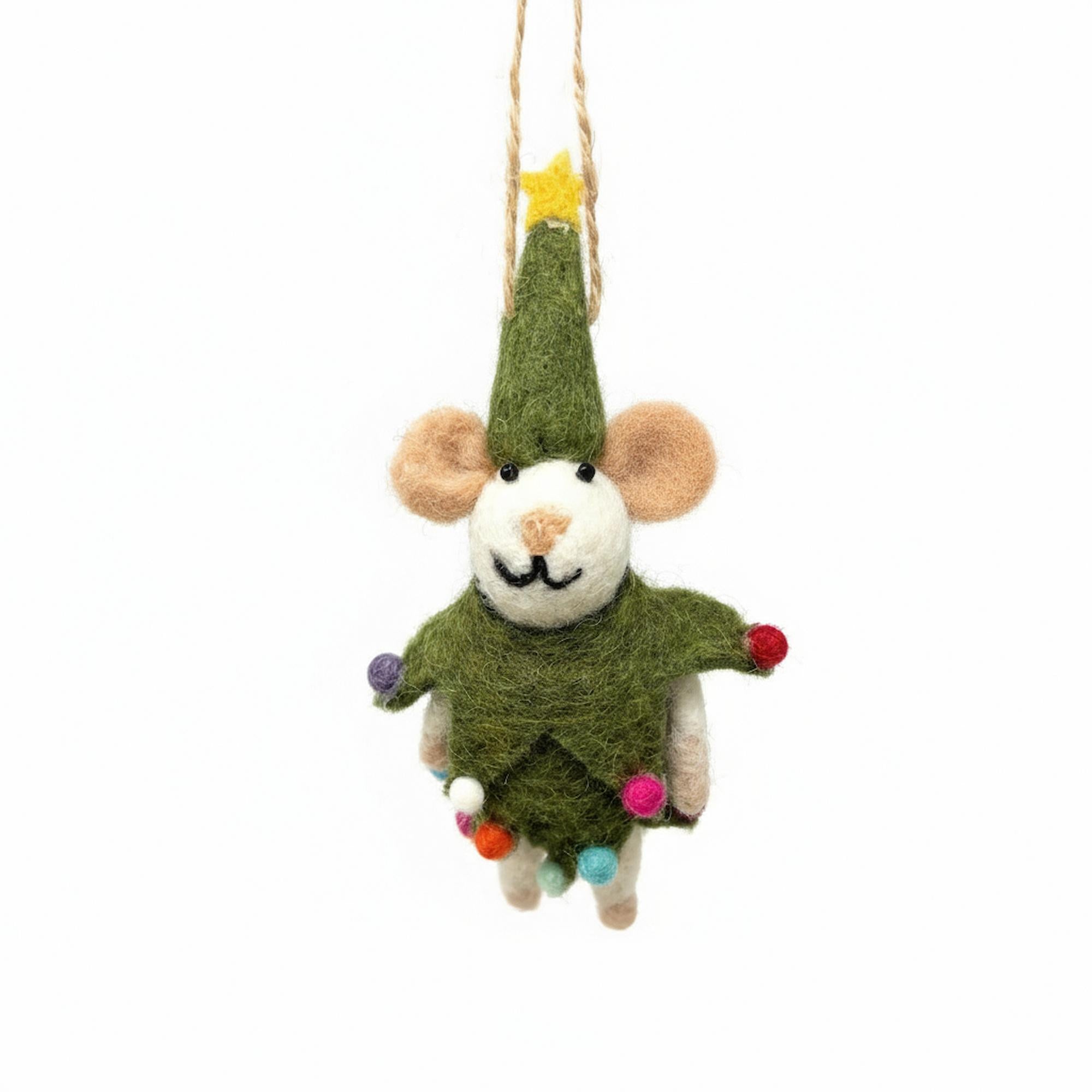 Christmas Spirit Mouse Felt Christmas Ornament