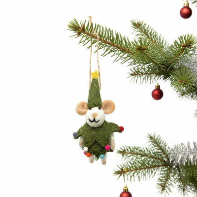 Christmas Spirit Mouse Felt Christmas Ornament