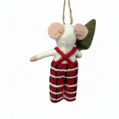 Tommy Tartan Mouse Felt Christmas Ornament